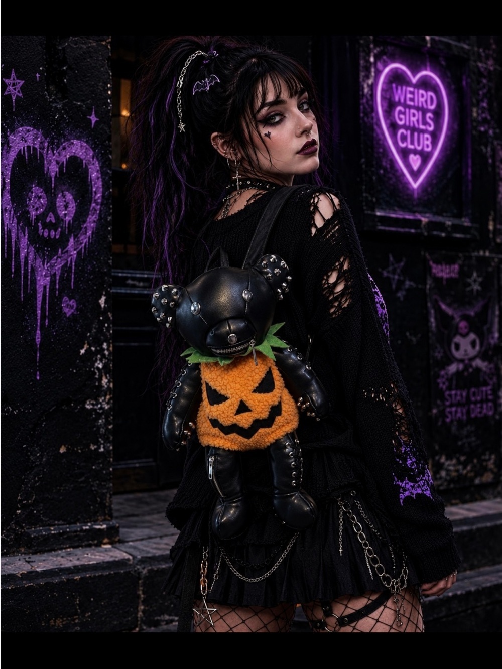 🖤🎃DOLLS KILL ADORABLE Jack O’ Tormented Teddy Backpack🖤🎃 NWT